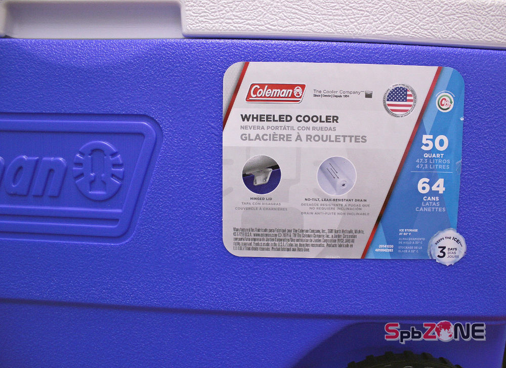 Coleman Cooler 50 Qt Wheeled Blue