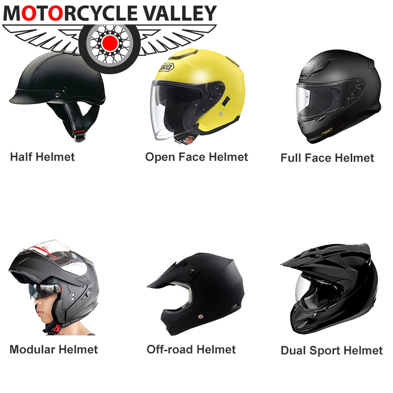 Types of motorcycle helmets